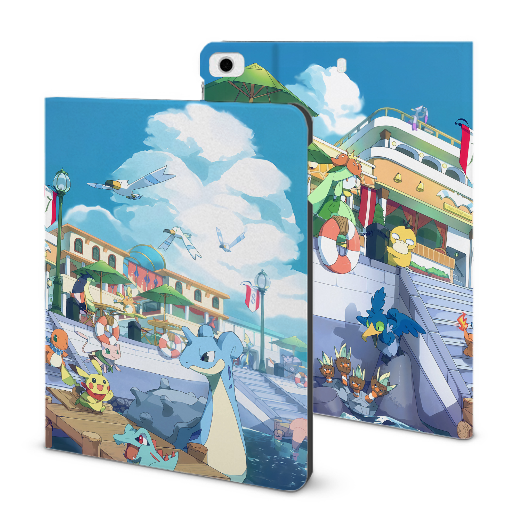 （画像用） ポケットモンスター Pokémon IPad ケース ブック型 PUレザー TPU 耐衝撃 軽量 薄型 ペン収納なし 全面保護 IPad 各モデル対応